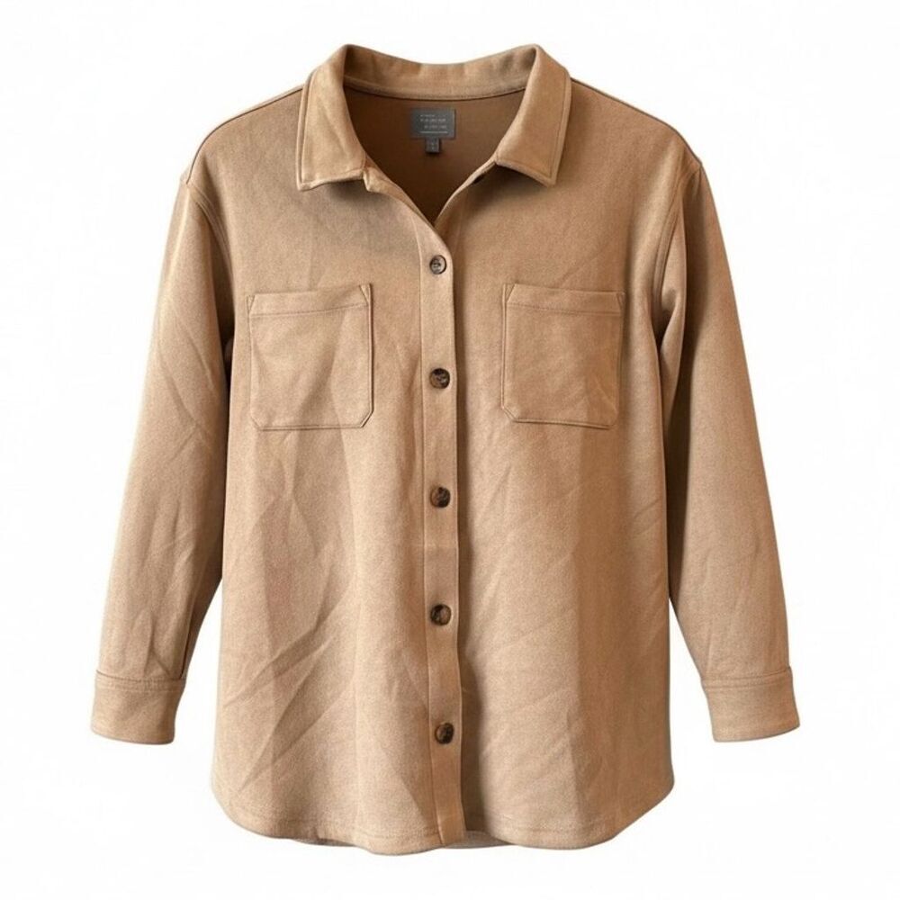 5/$20 Utility Button-Front Jacket in Camel